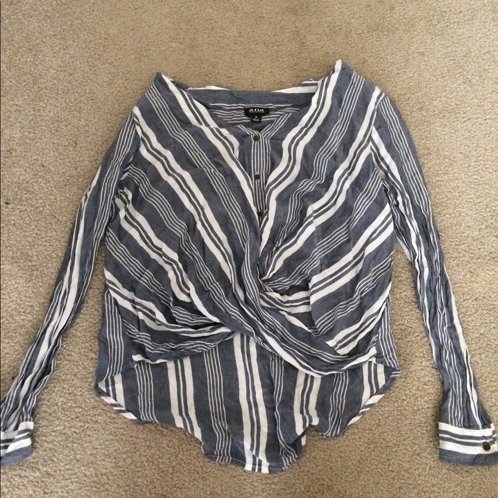 Blue and white blouse